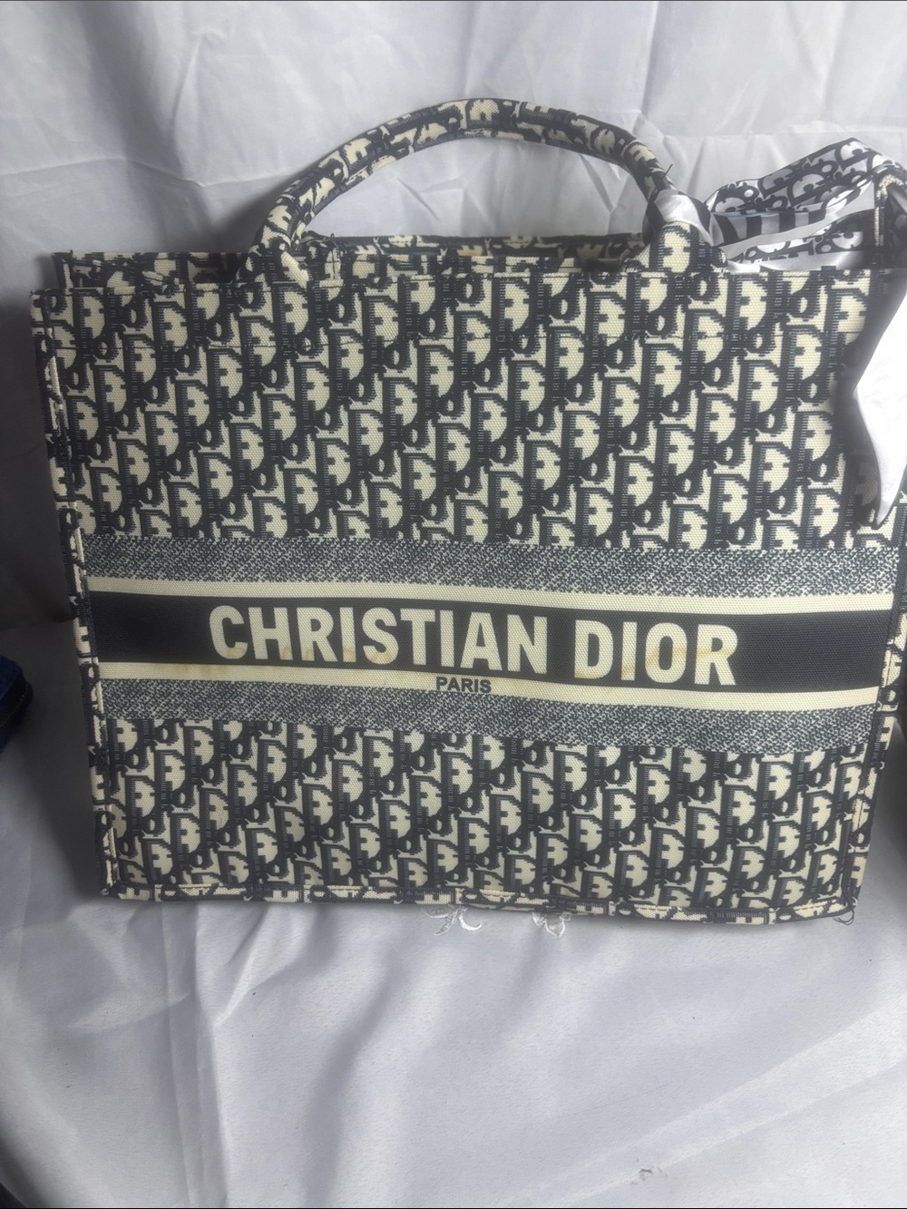 Dior Black and Ivory Signature Tote Bag